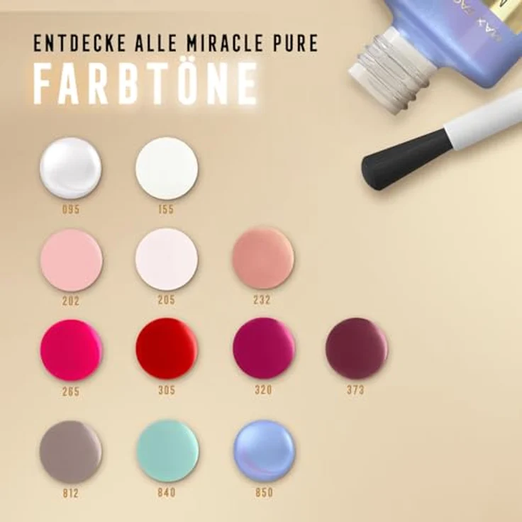 Max Factor Miracle Pure, langanhaltender Nagellack 850 Bright Angelite, 12 ml mit veganer Formel und glänzendem Finish – Bild 7