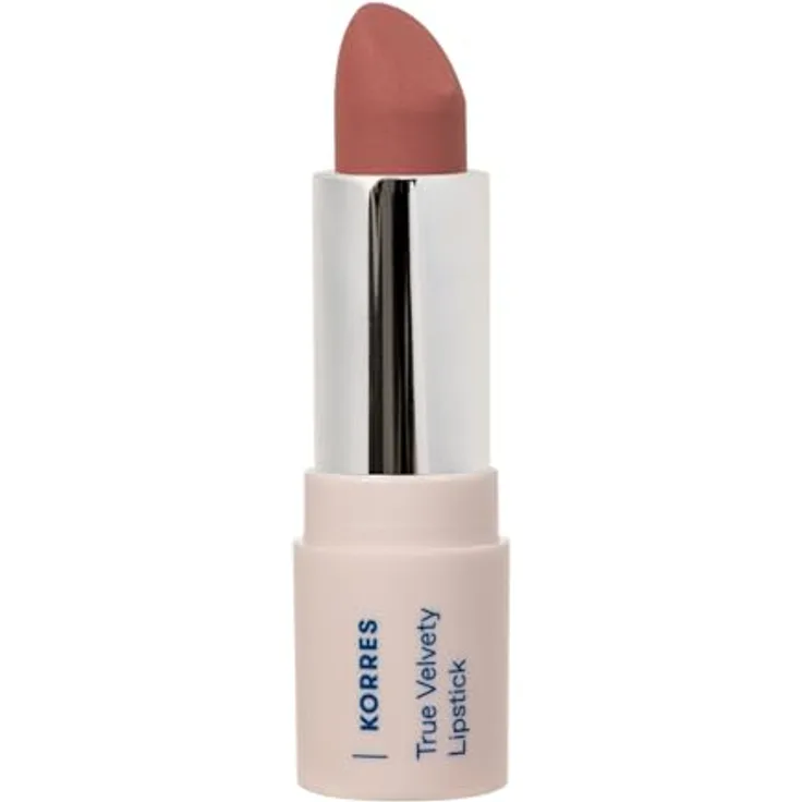 KORRES True Velvety Lipstick Nude Pink 13, nudefarbener Lippenstift mit intensiver Farbe, cremiger Textur und semi-mattem Finish, vegan, 3g
