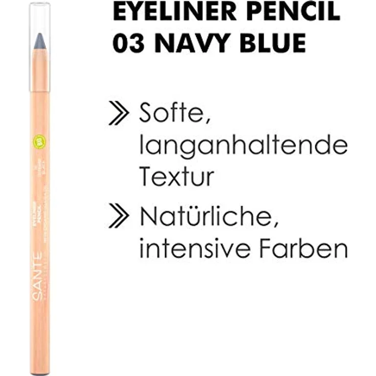 SANTE Naturkosmetik Eyeliner Pencil 03 Navy Blue, Kajal Eyeliner in blauer Farbe, Kajalstift, Farbintensive cremige Textur, 1, 14g – Bild 4