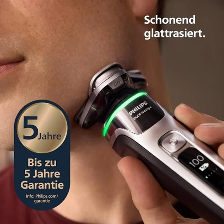 Philips i9000 Prestige, Nass- und Trockenrasierer für Herren mit integriertem Trimmer, Drucksensor, Reinigungsstation, grau-silber – Bild 2
