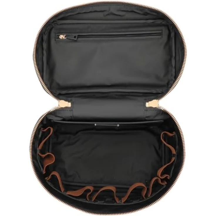 JOOP! Cortina 1.0 Flora Washbag M, Beauty Case in Dunkelblau mit Spiegel und mehreren Fächern, 25 x 17 x 14 cm – Bild 4