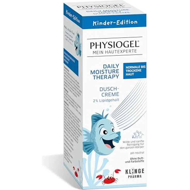 PHYSIOGEL Daily Moisture Therapy Dusch-Creme 150 ml - Kids Edition - feuchtigkeitsspendendes Duschgel für trockene Haut, dermatologisch getestet, ohne Duft- und Farbstoffe – Bild 2