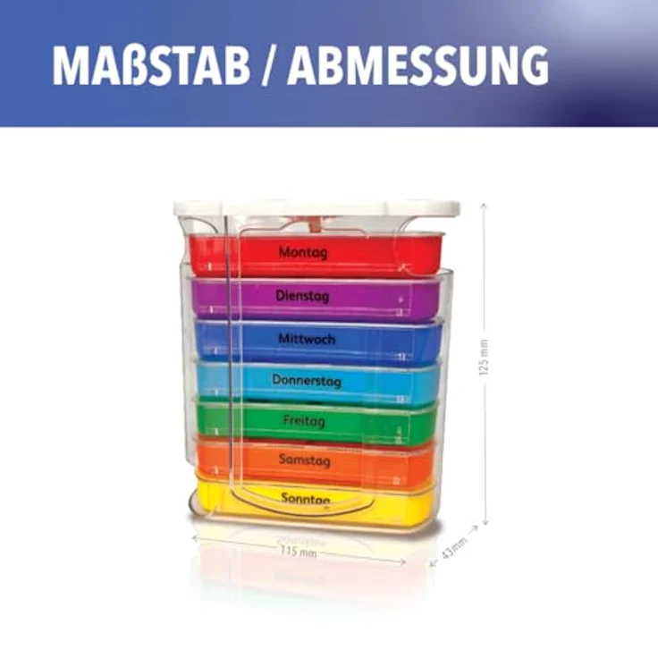 IEA Medical Tablettenbox 7 Tage – Pillendose mit 4 Fächern täglich (morgens bis nachts), transparent, ideal zur Medikamentenorganisation – Bild 7