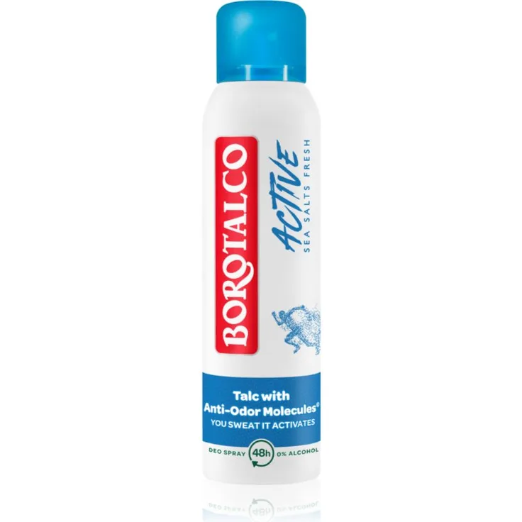 Borotalco Active Sea Salts Deodorant Spray, Antiperspirant mit 48-Stunden Wirkung, 150 ml, alkoholfrei