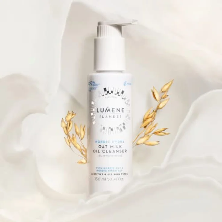 LUMENE Nordic Hydra [LAHDE] Oat Milk Oil Cleanser, Duftstofffrei & Vegan 150ml, Pflegend mit nordischer Bio-Hafermilch – Bild 3