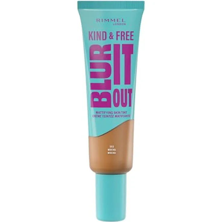 Rimmel Kind & Free Blur It Out, Mattierendes Make-up für Mischhaut und fettige Haut, LSF, 30 ml
