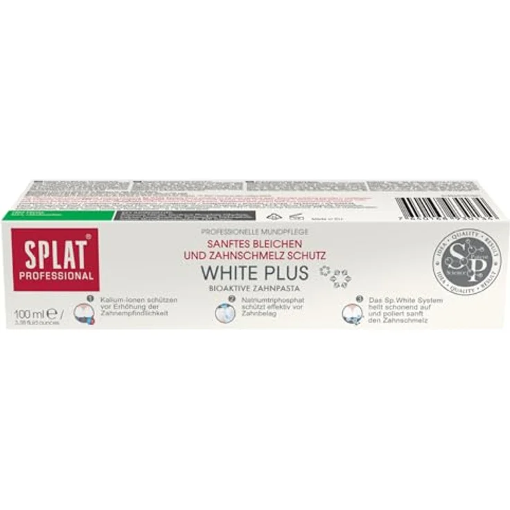 SPLAT Zahnpasta, 100 ml, Weiß Plus, mit SP White System und natürlichen Papaya-Enzymen für aufhellenden Zahnschmelz – Bild 3