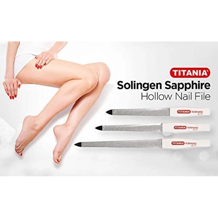 Titania Saphir-Nagelfeile 17 cm, zur Mani- und Pediküre, 170 mm, gewölbt, Verchromt – Bild 2