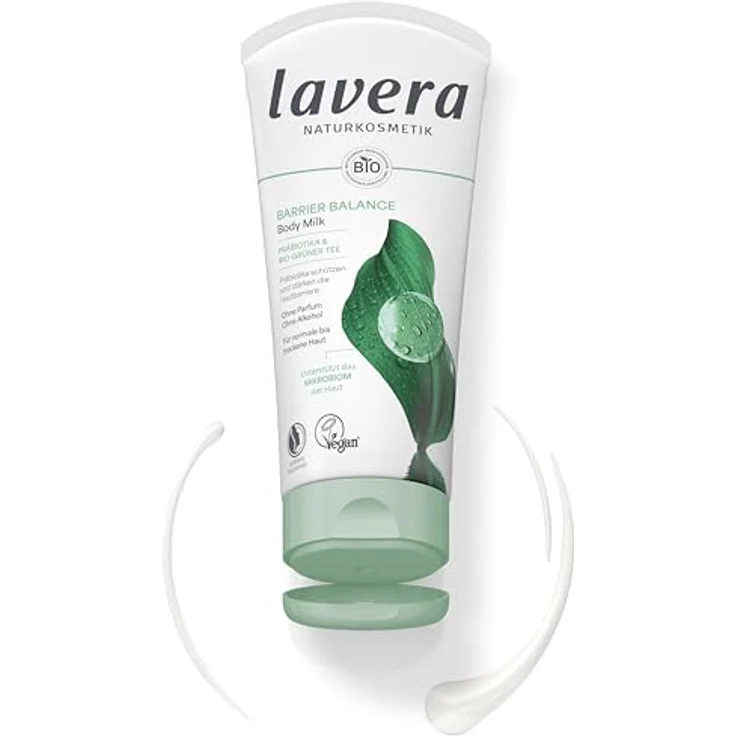 lavera Barrier Balance Body Milk - ohne Alkohol - ohne Parfüm - stärkt Hautbarriere - feuchtigkeitsspendend - Präbiotika - vegan - Naturkosmetik - 200 ml – Bild 2