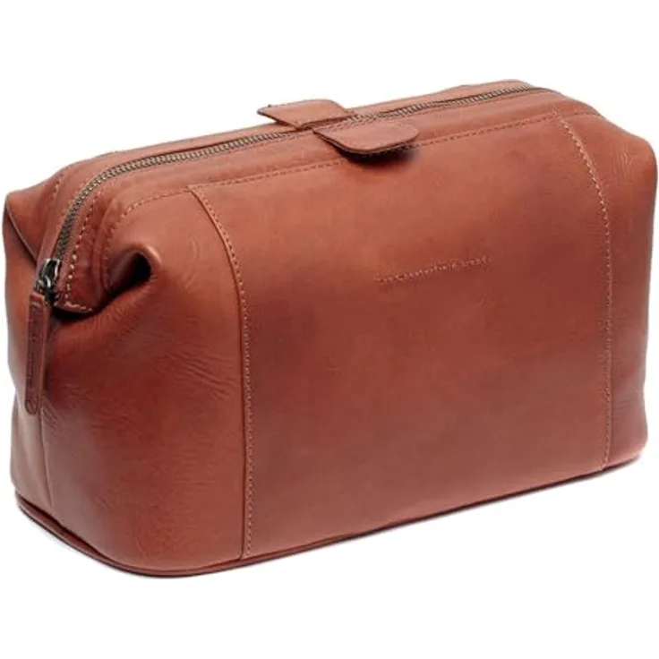 The Chesterfield Brand Biassa Washbag Cognac, Kulturbeutel aus hochwertigem Leder in eleganter Optik