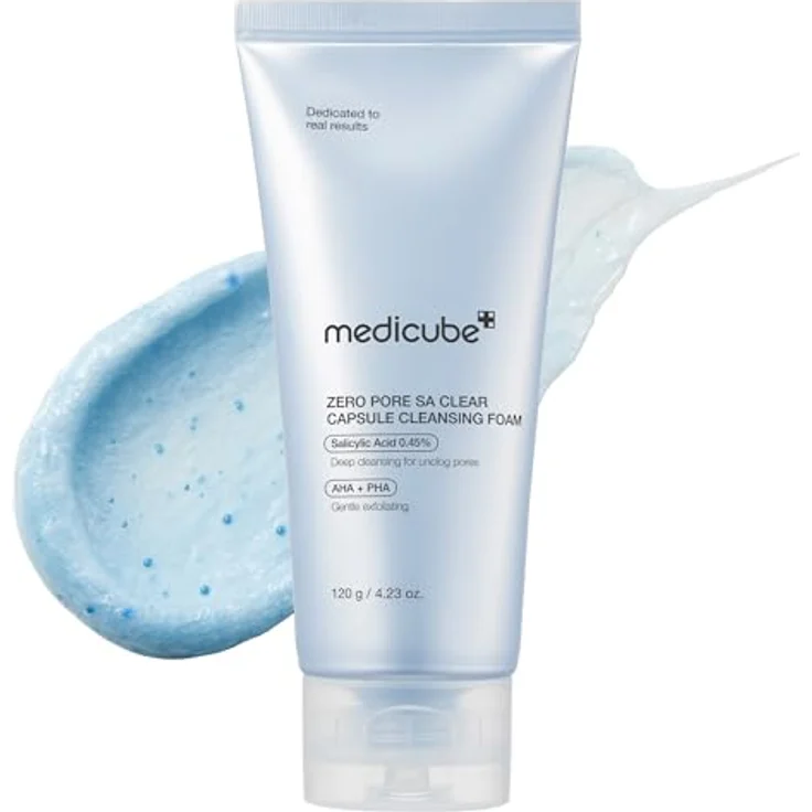 Medicube Zero Pore Clear Blue Capsule Cleanser, Sanfter Gesichtsreiniger mit AHA, BHA & PHA für Porenpflege und Hauttextur, 120 g – Bild 1