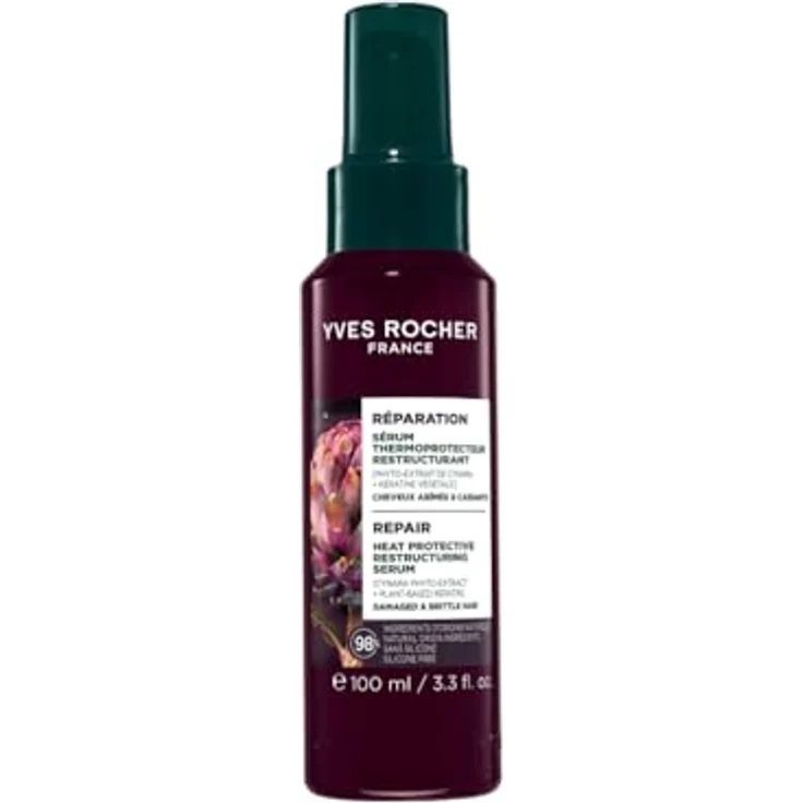 Yves Rocher Restrukturierendes Serum mit Hitzeschutz, Reparatur für geschädigtes und brüchiges Haar, Schutz bis 230 °C, mit Cynara und pflanzlichem Keratin, 100 ml – Bild 1
