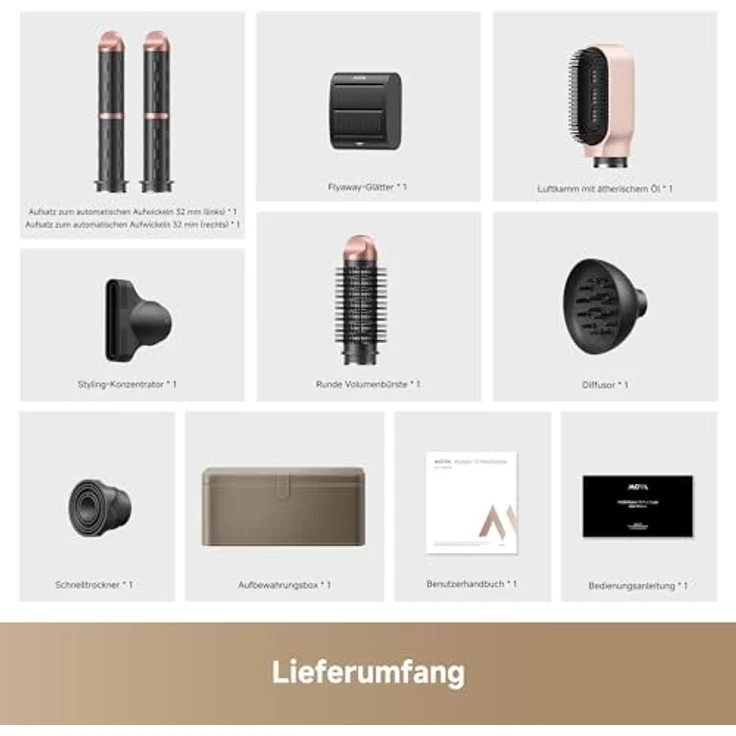 MOVA Master 10 All-in-One-Airstyler, vielseitiger Haarstyler mit intelligenter Wärmetechnologie, pink – Bild 9