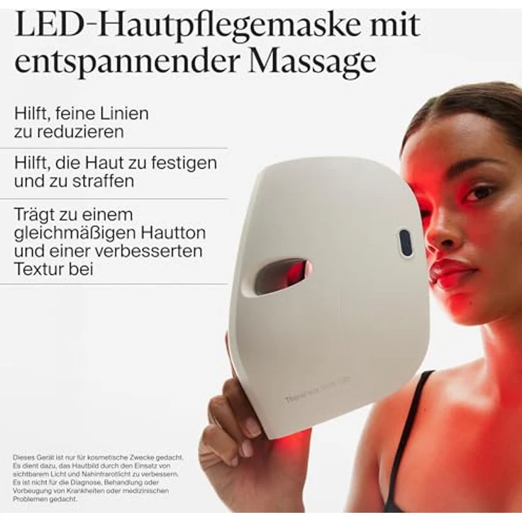 Therabody TheraFace Mask Glo | Kabellose LED-Hautpflegemaske mit Rot-, Blau- und Infrarotlicht, beruhigender Kopfmassage und 504 LEDs für alle Hauttypen – Bild 2