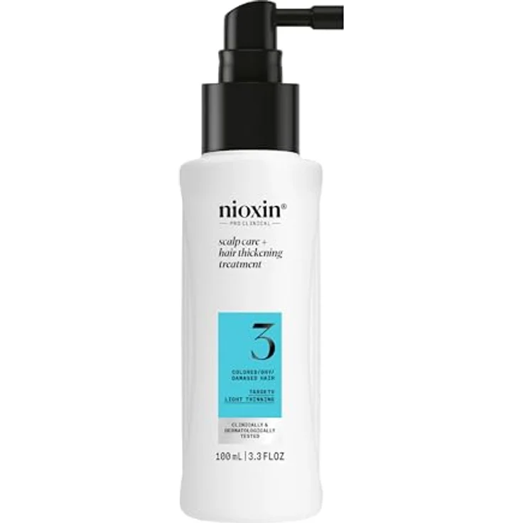 NIOXIN Scalp + Hair System 3 Hair Thickening Treatment - Niacinamid Serum für coloriertes, trockenes & strapaziertes Haar mit Biotin & Koffein (100 ml) – Bild 1