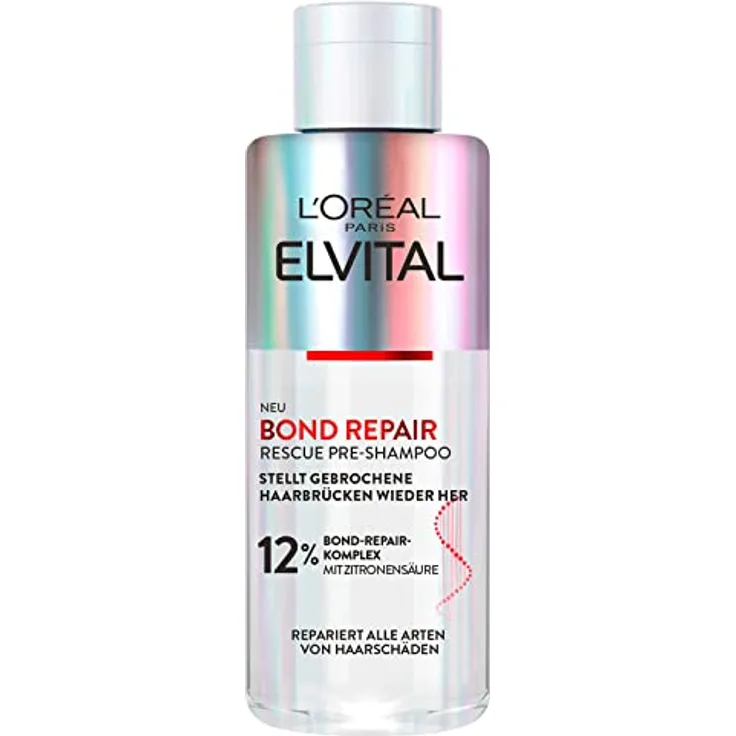 L'Oréal Paris Elvital Rescue Pre-Shampoo zur Haarreparatur, Mit Bond-Repair-Komplex und Zitronensäure, Für weniger Haarbruch und mehr Glanz, Bond Repair, 1 x 200 ml