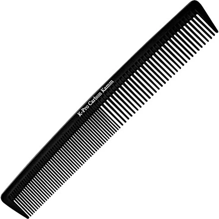 K-Pro Carbon Kamm - Damen Herren Haarschneidekamm Bartkamm Antistatisch - 1 Stück