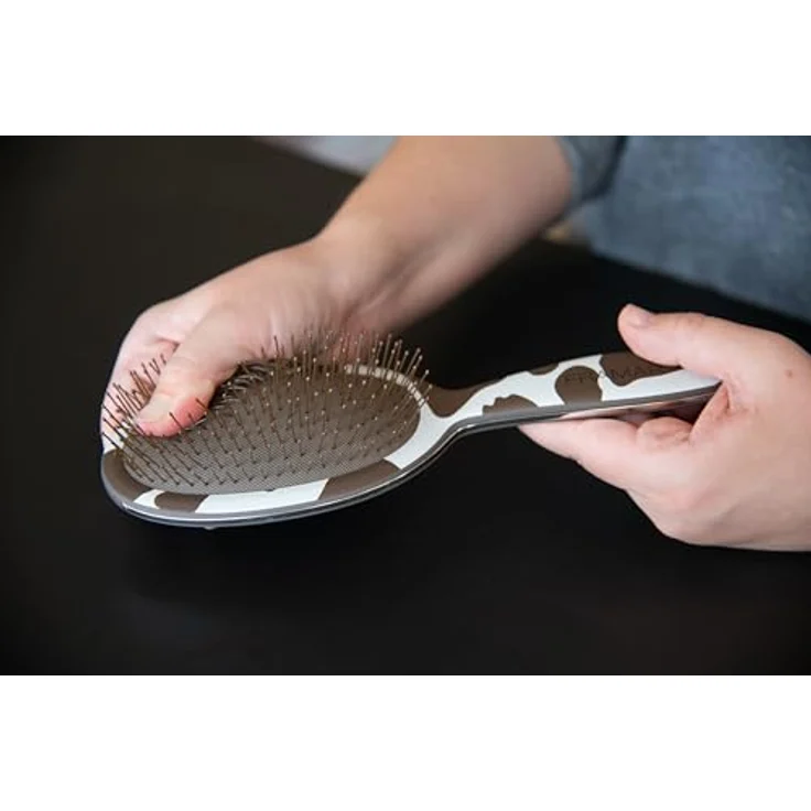 FRAMAR Kuh Muster Entwirrbürste, Anti-Ziep Haarbürste für Langes und Lockiges Haar, Wet Hair Detangler Brush für Damen, schmerzfreies Entwirren – Bild 5