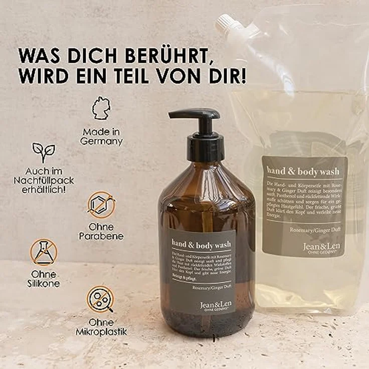 Jean & Len Philosophie Rosemary / Ginger Duschgel 500 ml – Bild 7