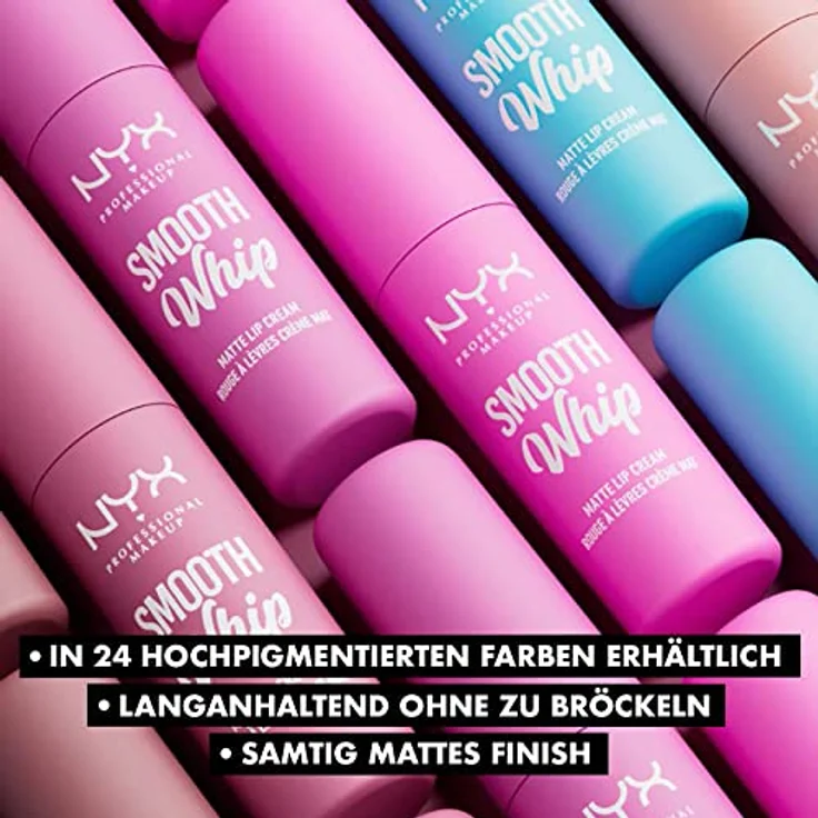 NYX Professional Makeup Smooth Whip Matte Lip Cream, seidiger Lippenstift mit glättender Wirkung, Farbton 08 Fuzzy Slippers, 4 ml – Bild 6