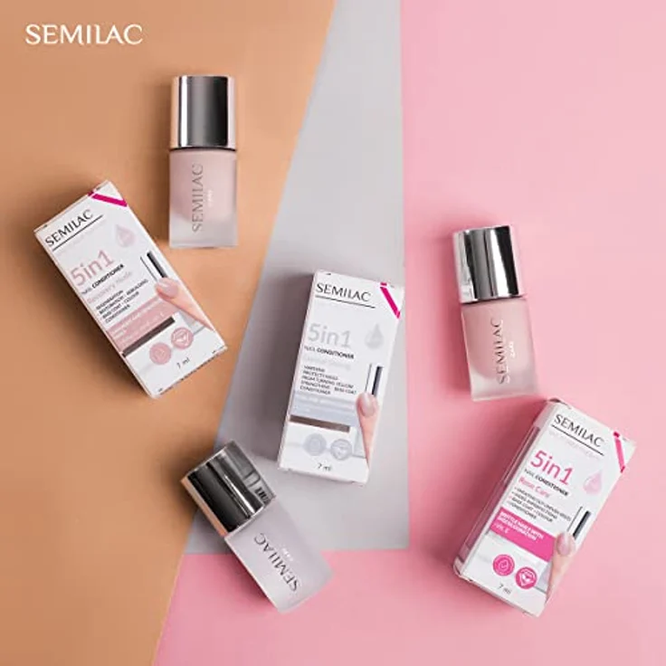 Semilac Nagelconditioner 5in1 Rose Care 7 ml - Sofortige Wirkung, gleicht aus und stärkt, transparentes Rosa, vegan & dermatologisch getestet – Bild 4