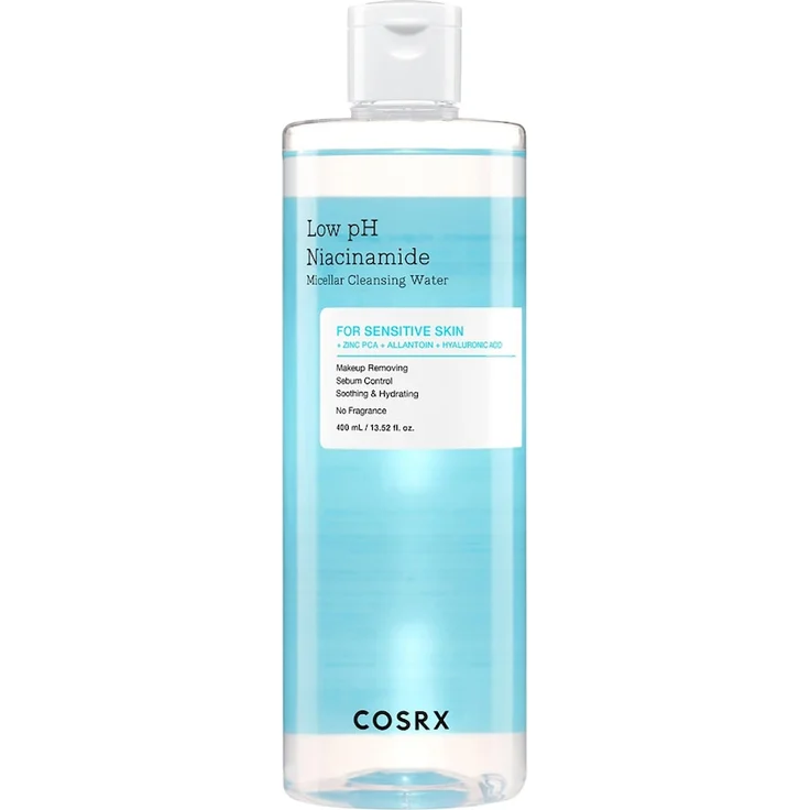 Cosrx Low pH Niacinamide Micellar Cleansing Water, sanftes Gesichtswasser mit Niacinamid und Hyaluronsäure, 0,4 l