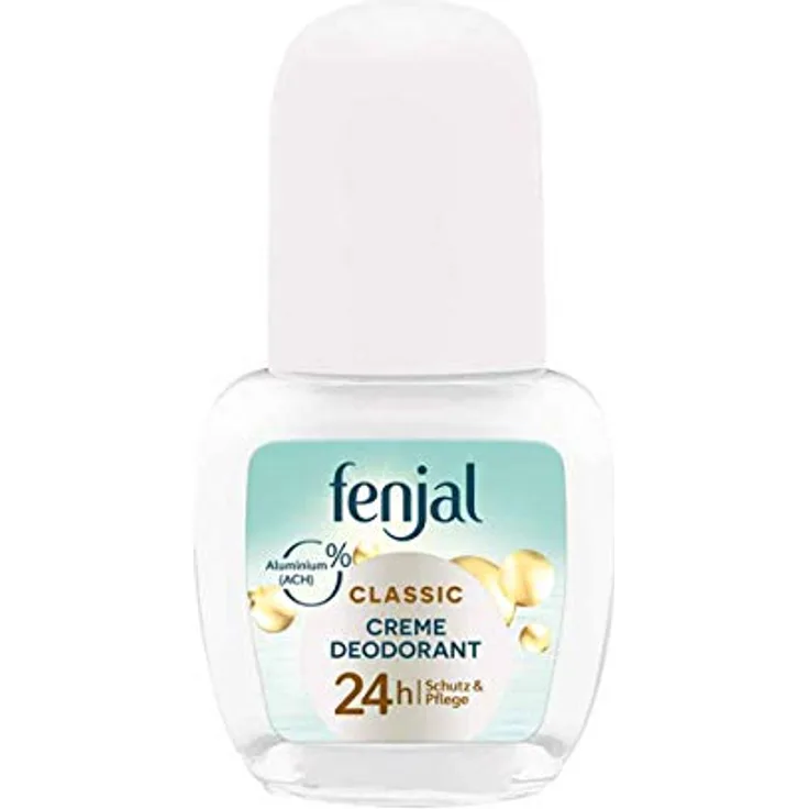 Fenjal Deo Roll-on - 50 ml, 24 h Schutz, mit Panthenol & Sheabutter, ohne Aluminiumsalze, vegane Pflege für empfindliche Haut - Classic