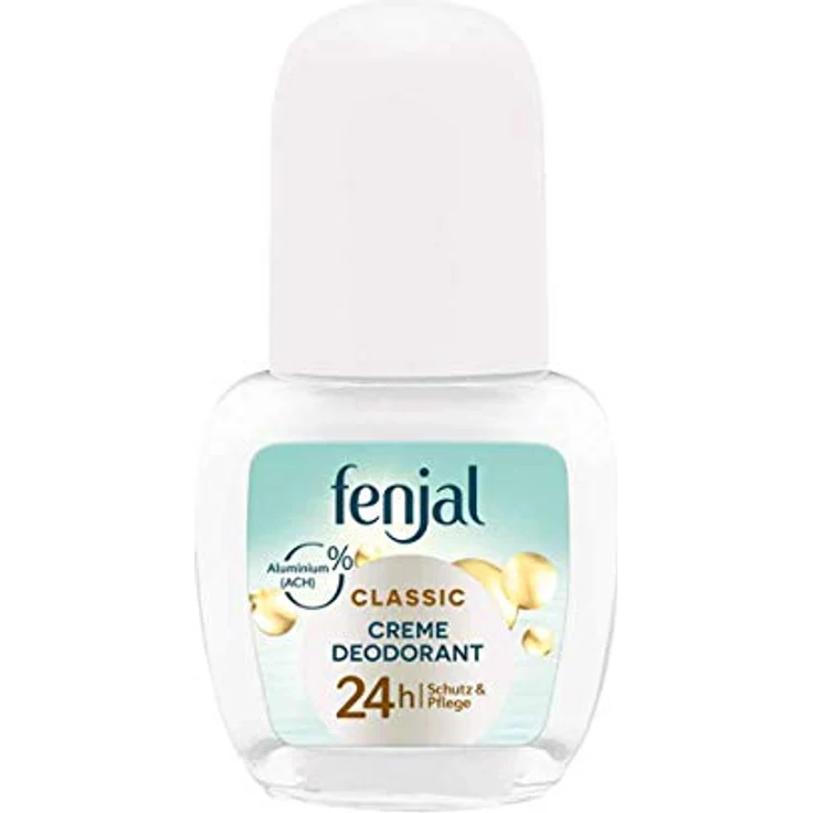 Fenjal Deo Roll-on - 50 ml, 24 h Schutz, mit Panthenol & Sheabutter, ohne Aluminiumsalze, vegane Pflege für empfindliche Haut - Classic