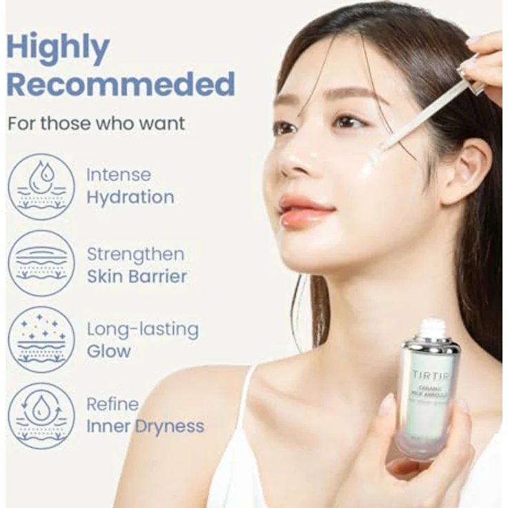 TIRTIR Ceramic Milk Ampoule, feuchtigkeitsspendendes Gesichtsserum zur Verjüngung, 10 ml, vegan – Bild 5