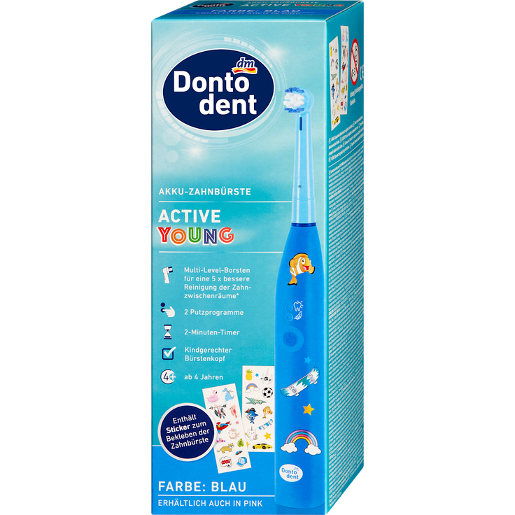 Dontodent Elektrische Zahnbürste Kinder Active Young blau, 1 St