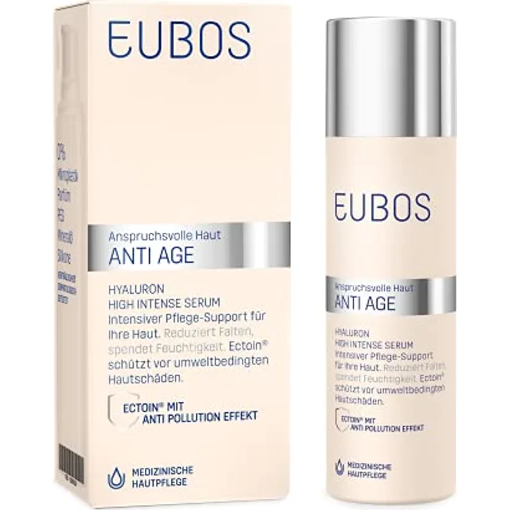 Eubos ANTI AGE Hyaluron High Intense Serum, Reduziert Falten, Strafft und spendet Feuchtigkeit, 30ml