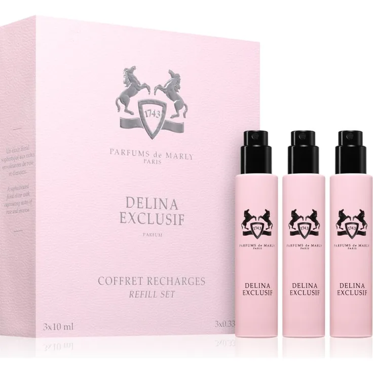Parfums De Marly Delina Exclusif Refill Set, Damen-Duftset mit 3x10 ml Eau de Parfum in Luxusverpackung