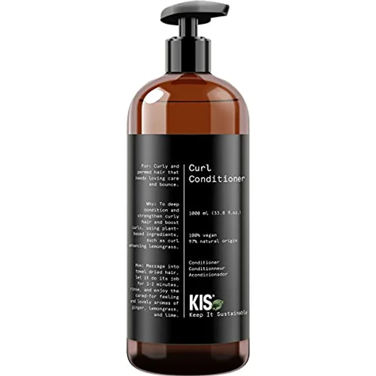 KIS Green Curl - Conditioner - 1000ml - lockiges & welliges Haar - 100% Vegane Rezeptur - sulfatfrei