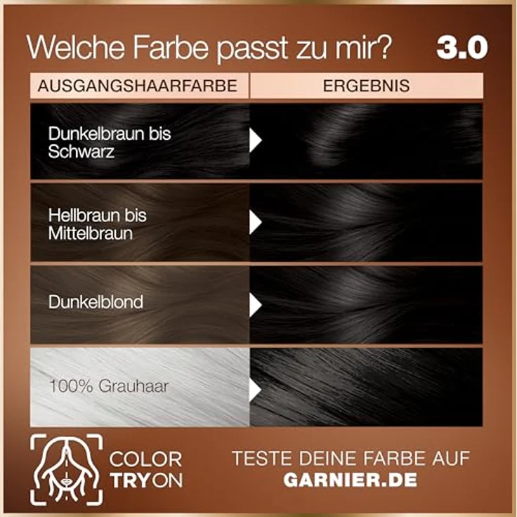 Garnier GOOD Dauerhafte Haarfarbe 3.0 Dunkles Schokobraun, Coloration ohne Ammoniak, 100% Grauabdeckung, 1 Stk. – Bild 5