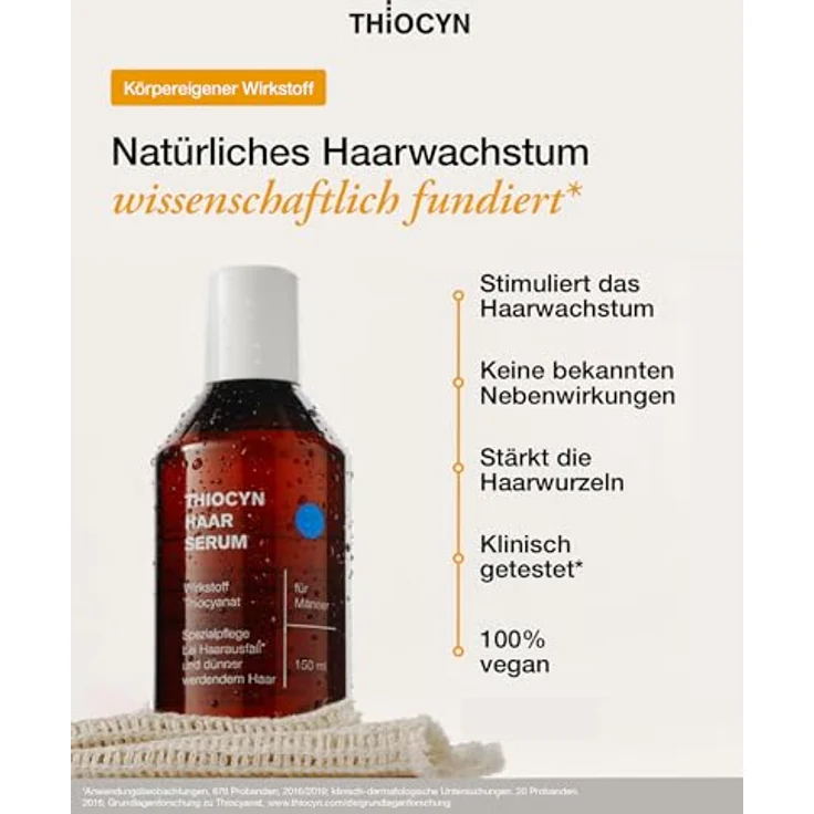 THIOCYN Haarserum gegen Haarausfall Mann - Haarwachstum beschleunigen mit Thiocyanat-Formel, 150ml – Bild 2