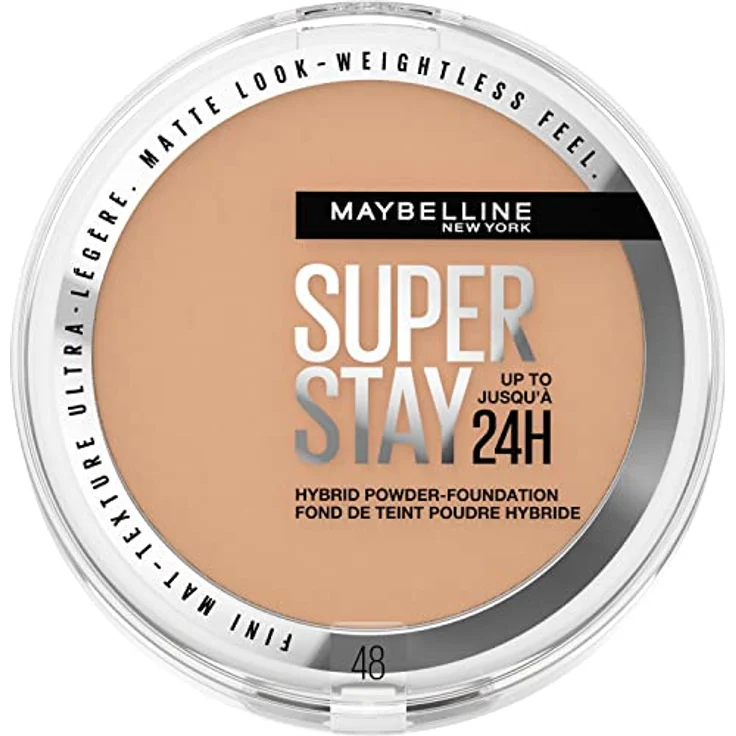 Maybelline Super Stay 24H Hybrid Powder-Foundation, Puder mit Airbrush Effekt und stark deckenden Pigmenten, 9 g Nr. 48 – Bild 1