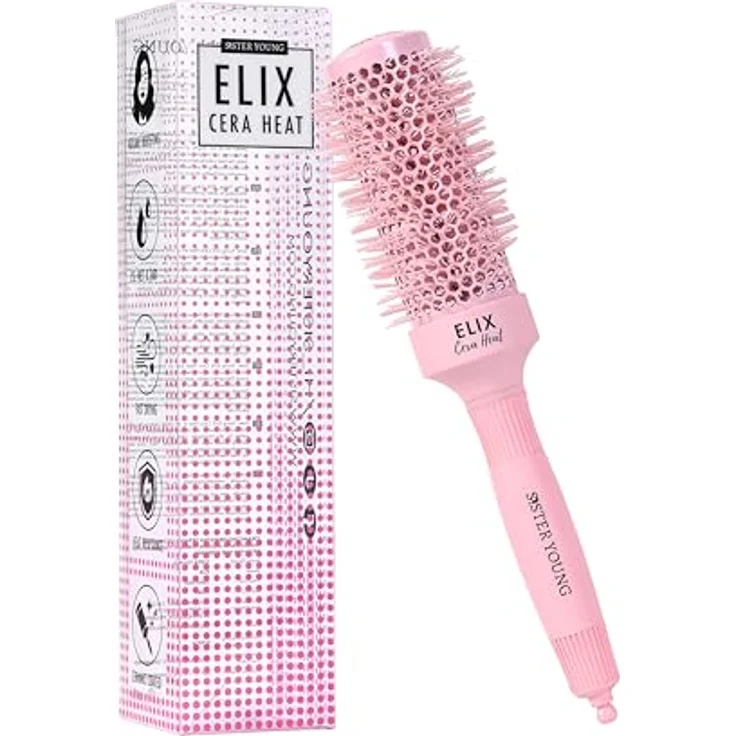 Sister Young ELIX NV-43 Rundbürste, 43 mm, keramische Thermobürste für Wellen, Volumen und Glättung, antistatische Borsten – Bild 1