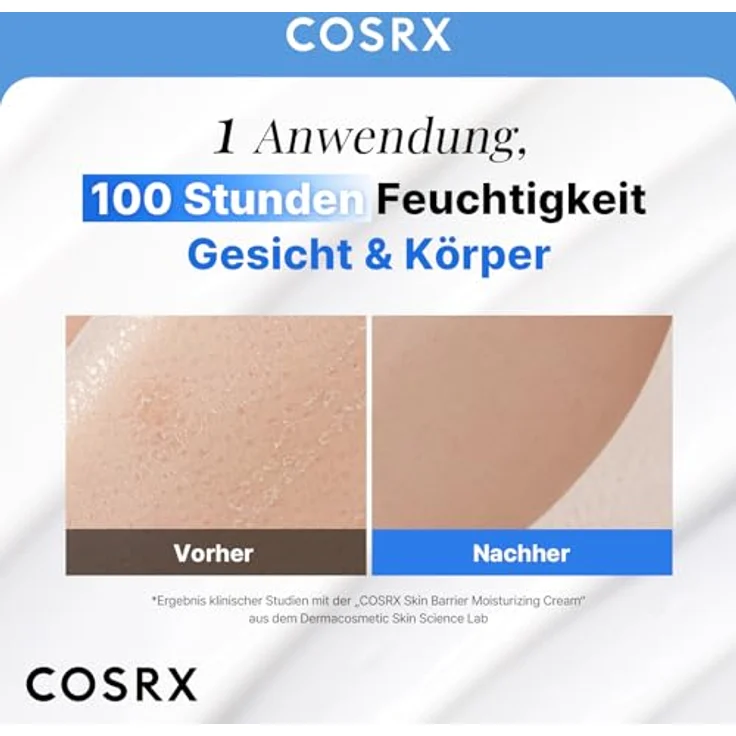 COSRX Skin Barrier Feuchtigkeitscreme, 450 ml, Körper- und Gesichtscreme mit Ceramid & Hyaluronsäure, parfümfrei, für trockene Haut, dermatologisch getestet – Bild 2