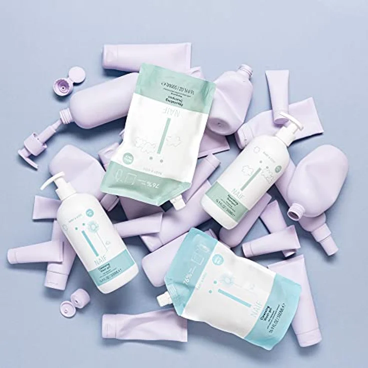 Naïf Pflegendes Shampoo für Baby & Kids Nachfüllpackung - Fülle deine leere Waschgeltube mit unserem neuen Nachfüllbeutel auf - No Mikroplastik und Mineralöl - 500ml – Bild 2