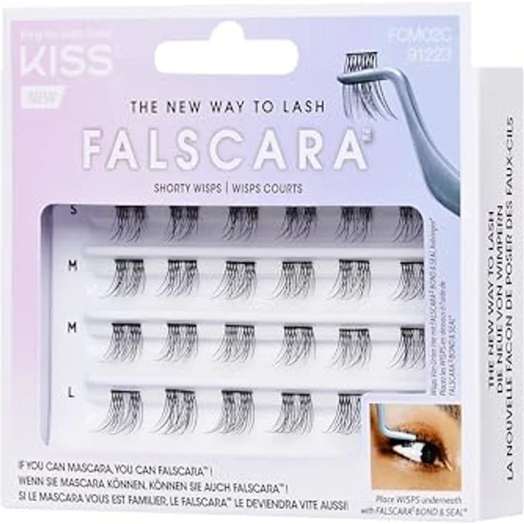 KISS Falscara Wisp Wimpernbüschel Shorty 24 St. - Künstliche Wimpern für Damen, intensiver Blick mit synthetischen Fasern – Bild 3