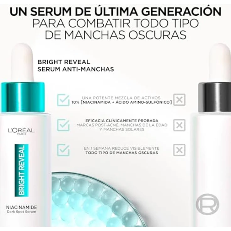L'Oréal Paris Makeup Bright Reveal Anti-Pigment Serum, 30 ml mit Niacinamid zur Reduzierung von Pigmentflecken und für ein strahlendes Hautbild – Bild 2