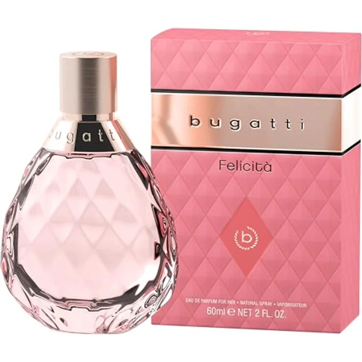 bugatti Parfüm Damen Felicità Rosa EdP 60ml I Florales Damen Parfüm mit Bergamotte, Rose, Macadamia, Moschus & Sandelholz – Bild 1