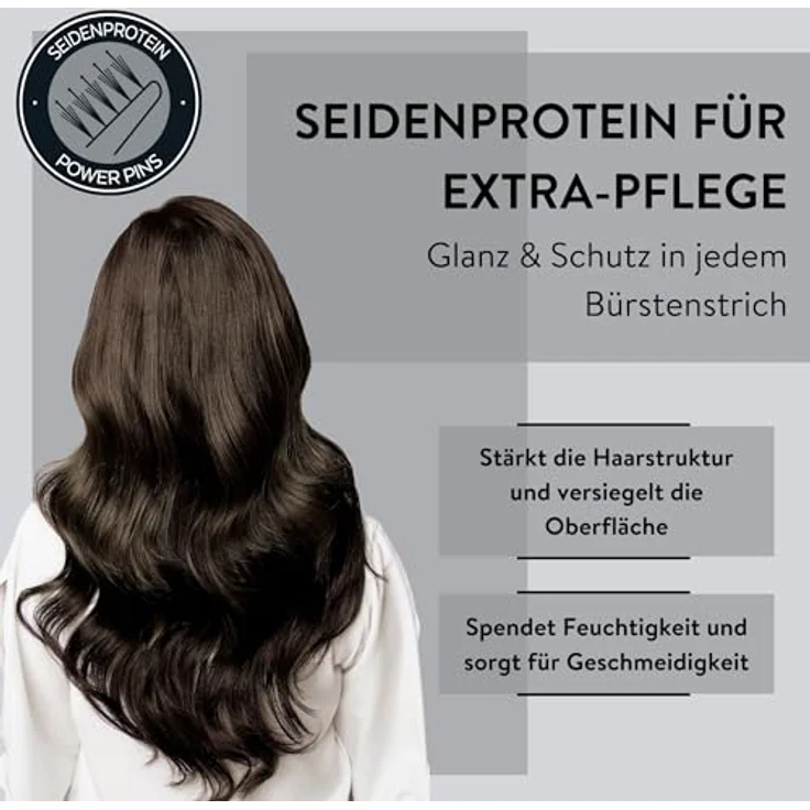 PARSA Beauty Hair ID Seidenglanz Spiralbürste, Premium Haarbürste mit Magic Glow Naturborsten & Seidenprotein, flexibler Bürstenkopf für sanfte Kopfhautmassage, reduziert Frizz & verleiht Glanz – Bild 5