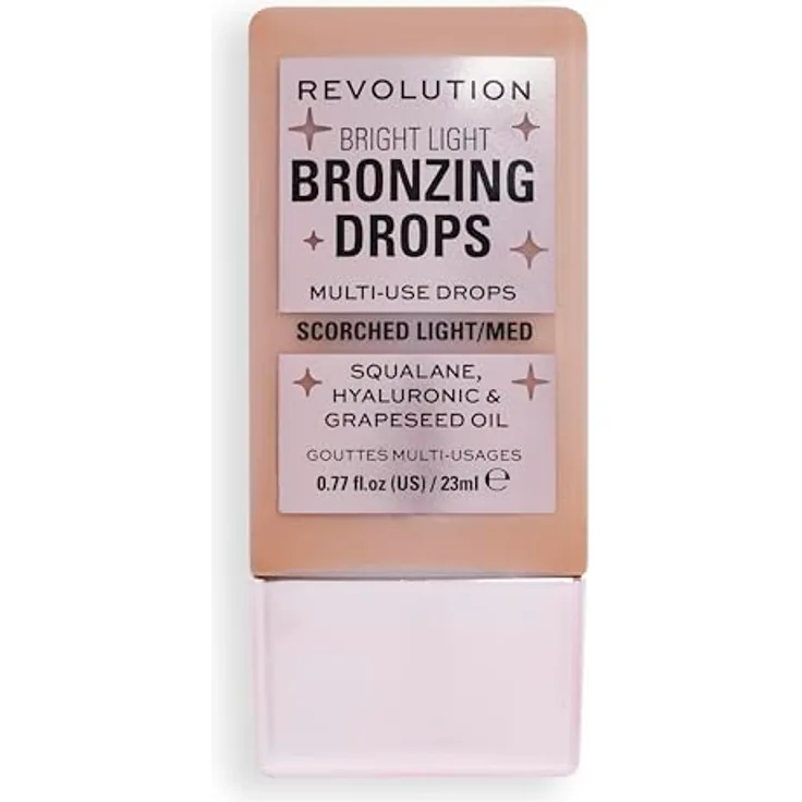 MakeUp Revolution Bright Light Bronzing Drops mit Hyaluronsäure, sonnengeküsstes Finish, Bronze Scorched, 23ml