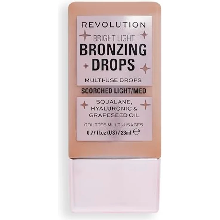 MakeUp Revolution Bright Light Bronzing Drops mit Hyaluronsäure, sonnengeküsstes Finish, Bronze Scorched, 23ml – Bild 1