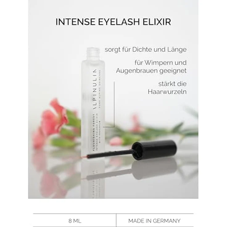 ALPINULIN Wimpernserum ohne Hormone 8ml – Veganes Lash Serum mit Procapil für gesunde, dichte Wimpern & Brauen – Bild 3