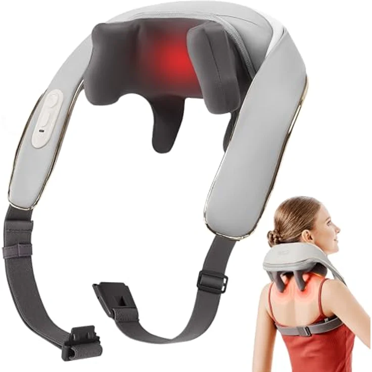 SKG H5 Mini Nackenmassagegerät, kabellos mit 6D Tiefengewebsmassage, Wärme und 3 Massagemethoden, für Nacken, Schulter und Beine, ideale Geschenke für Männer und Frauen – Bild 1