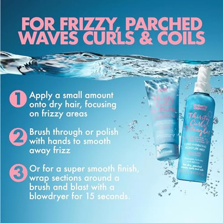 Umberto Giannini Thirsty Curls Anti-Frizz Transf. Cream, nicht fettende Haarcreme & Stylingcreme für Damen, 100 ml, Hitzeschutz bis 230°C, feuchtigkeitsspendend, mit Hyaluronsäure und schwarzem Haferextrakt – Bild 7