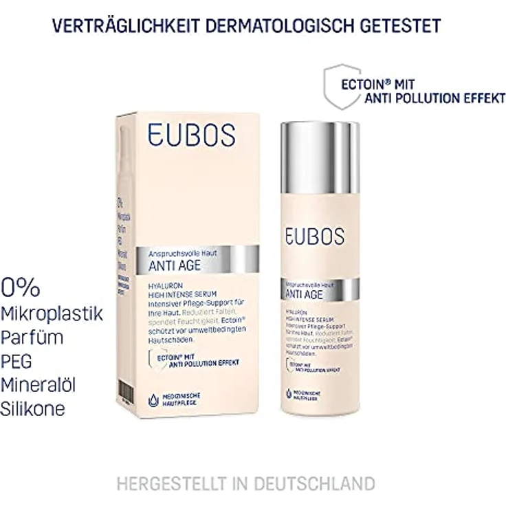 Eubos ANTI AGE Hyaluron High Intense Serum, Reduziert Falten, Strafft und spendet Feuchtigkeit, 30ml – Bild 3