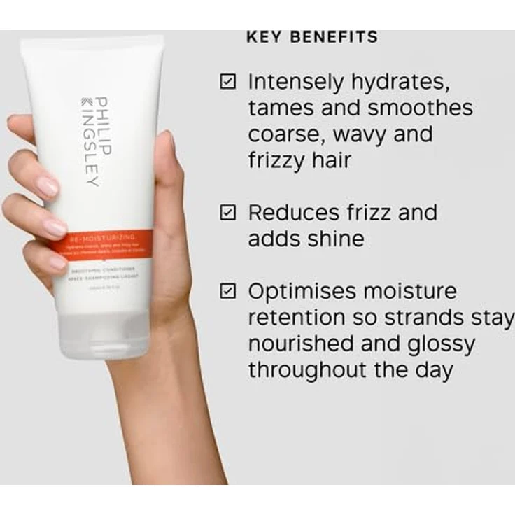 Philip Kingsley Re-Moisturizing Conditioner, feuchtigkeitsspendend und nährend für lockiges, welliges, grobes, kraus, trockenes Haar, 200ml – Bild 3